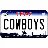 Cowboys Texas State Novelty Metal License Plate 7" x 4" (MP)