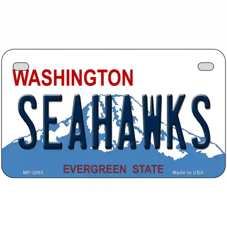 Seahawks Washington State Novelty Metal License Plate 7" x 4" (MP)