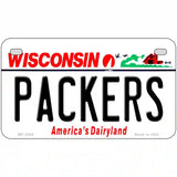 Packers Wisconsin State Novelty Metal License Plate 7" x 4" (MP)