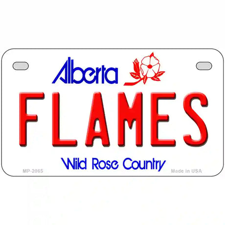 Flames Alberta Canada Province Metal Novelty License Plate 7" x 4" (MP)