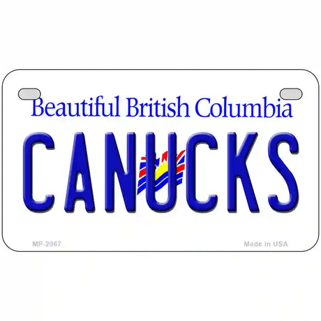 Canucks British Columbia Canada Province Metal Novelty License Plate 7" x 4" (MP)