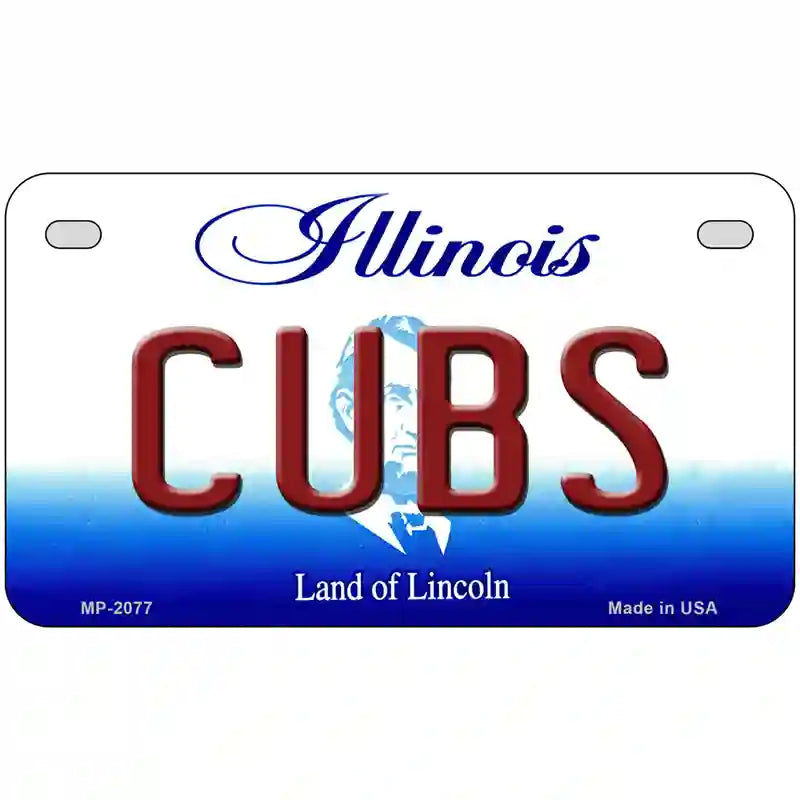 Cubs Chicago Illinois Novelty State Metal License Plate 7" x 4" (MP)