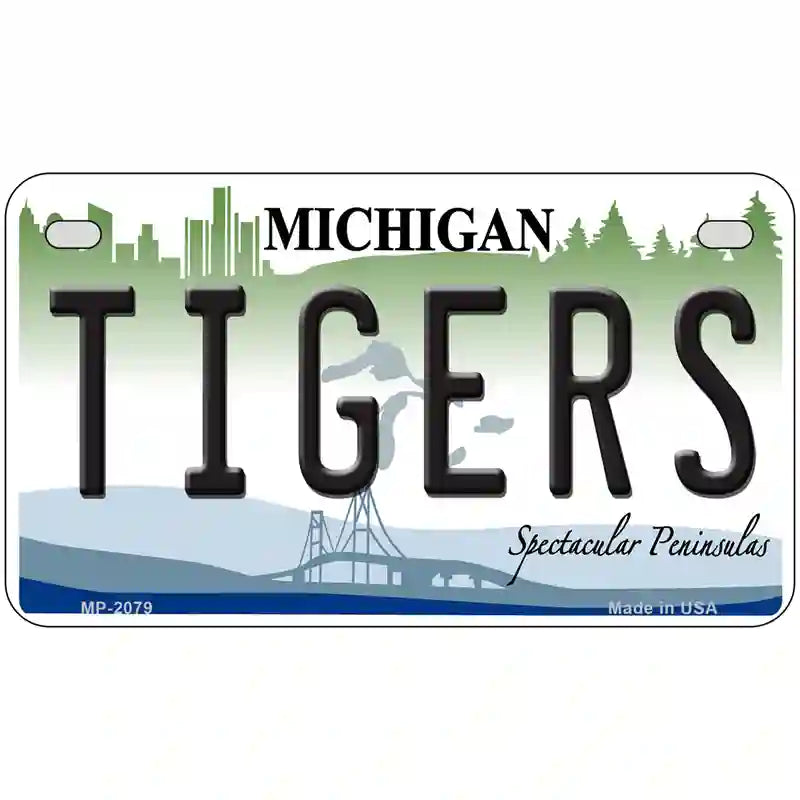 Tigers Michigan State Metal Novelty License Plate 7" x 4" (MP)