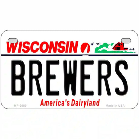 Brewers Wisconsin State Novelty Metal License Plate 7" x 4" (MP)