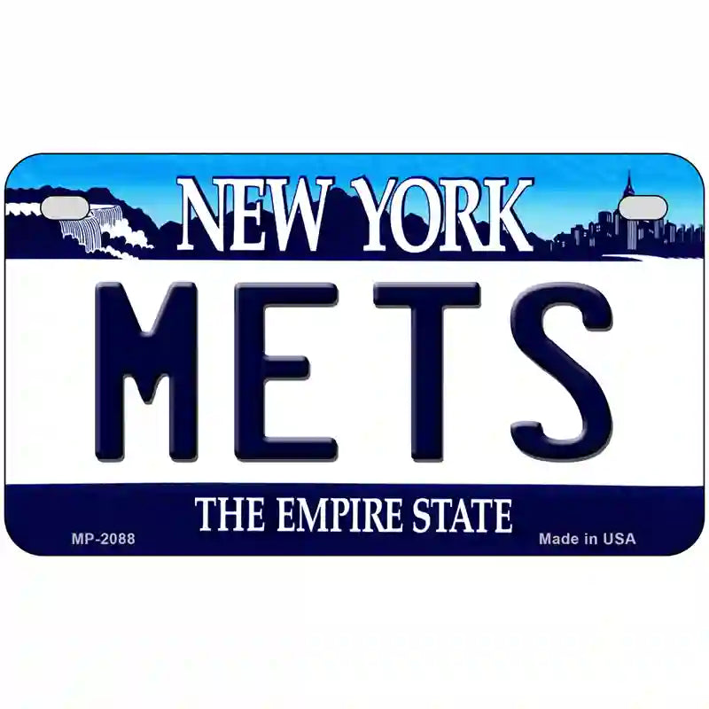 Mets New York State Metal Novelty License Plate 7" x 4" (MP)