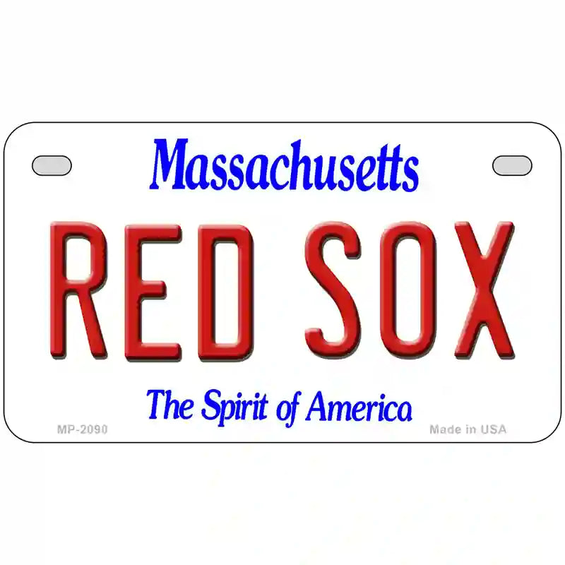 Red Sox Massachusetts State Novelty Metal License Plate 7" x 4" (MP)