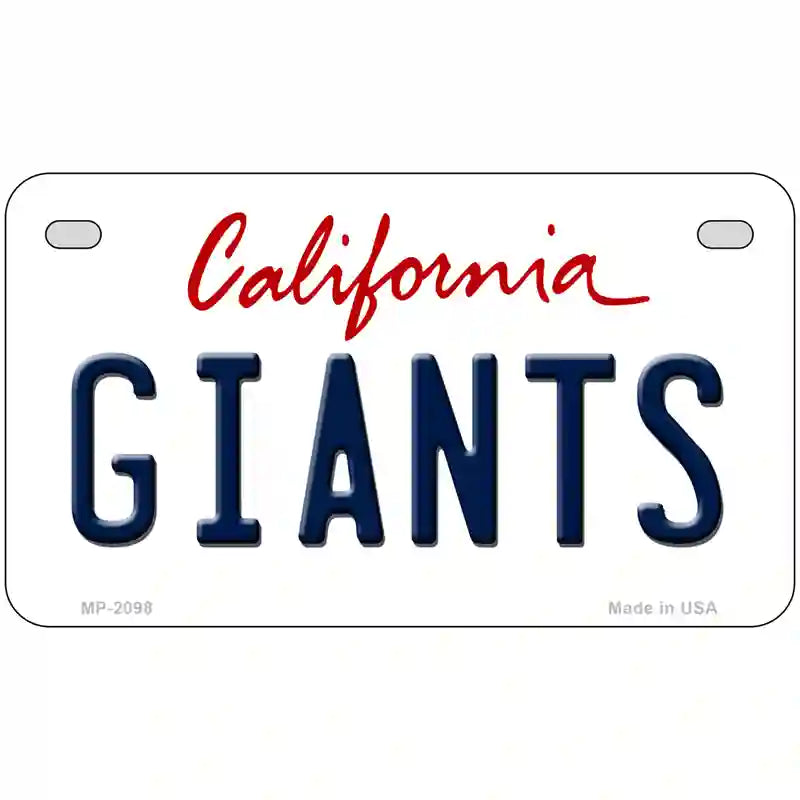 Giants California State Novelty Metal License Plate 7" x 4" (MP)