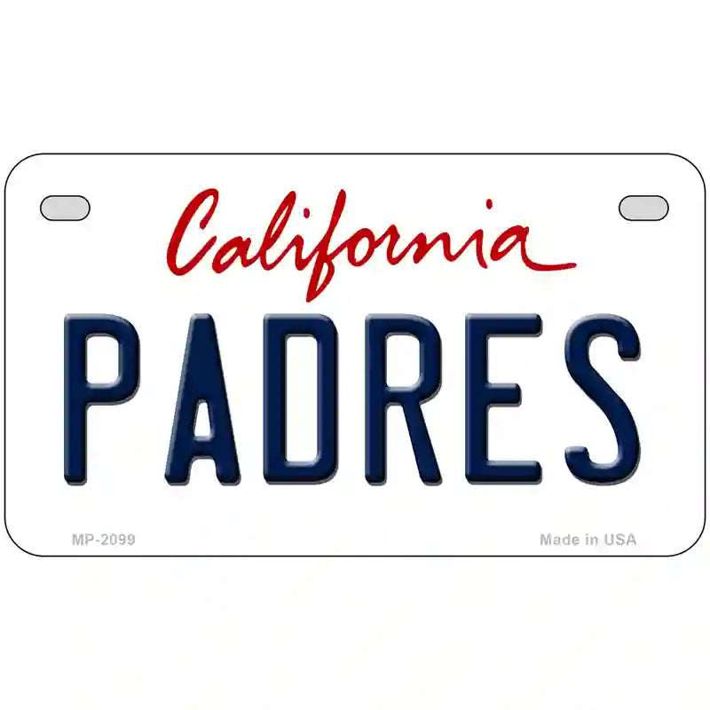 Padres California State Novelty Metal License Plate 7" x 4" (MP)