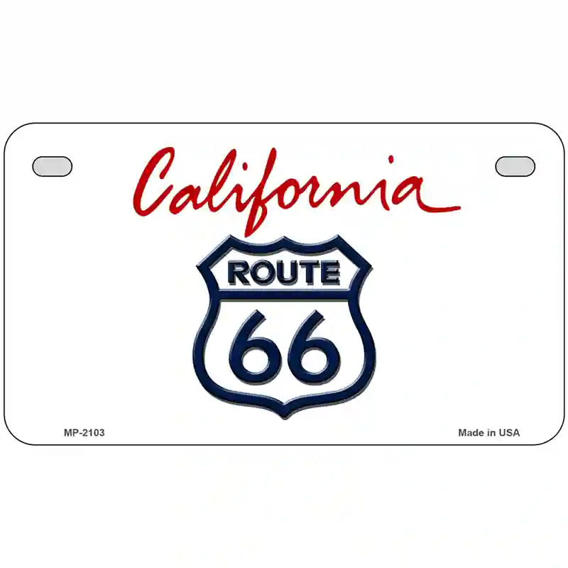 Route 66 Shield California Novelty Metal License Plate 7" x 4" (MP)