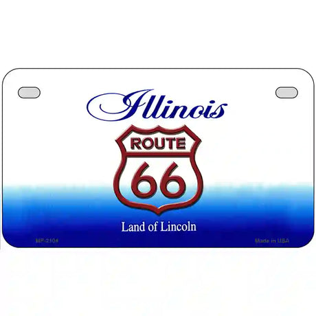 Route 66 Shield Illinois Metal Novelty License Plate 7" x 4" (MP)