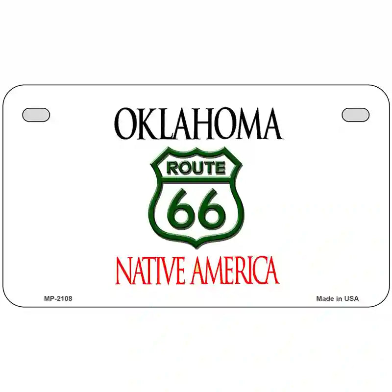 Route 66 Shield Oklahoma Novelty Metal License Plate 7" x 4" (MP)