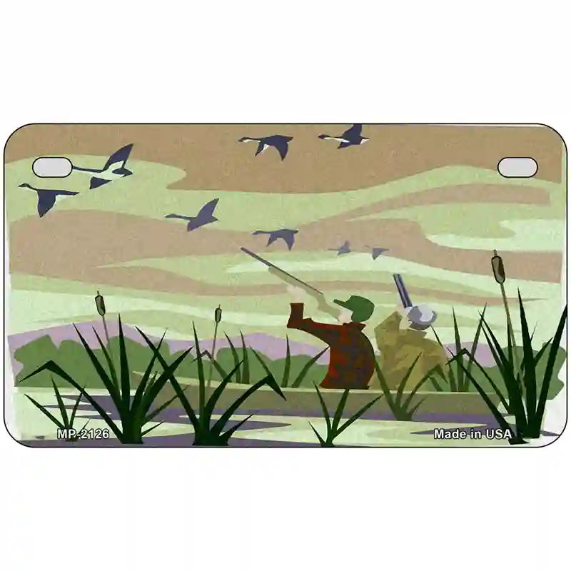 Duck Hunting Camouflage Metal Novelty License Plate 7" x 4" (MP)