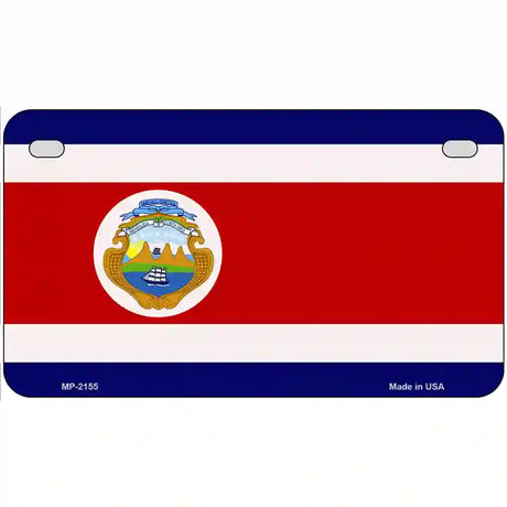 Costa Rica Flag Metal Novelty License Plate 7" x 4" (MP)