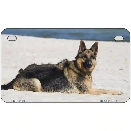 German Shepherd Dog Metal Novelty License Plate 7" x 4" (MP)