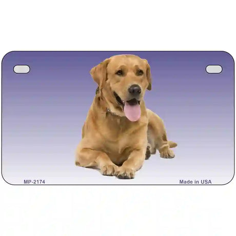 Yellow Labrador Retriever Dog Metal Novelty License Plate 7" x 4" (MP)