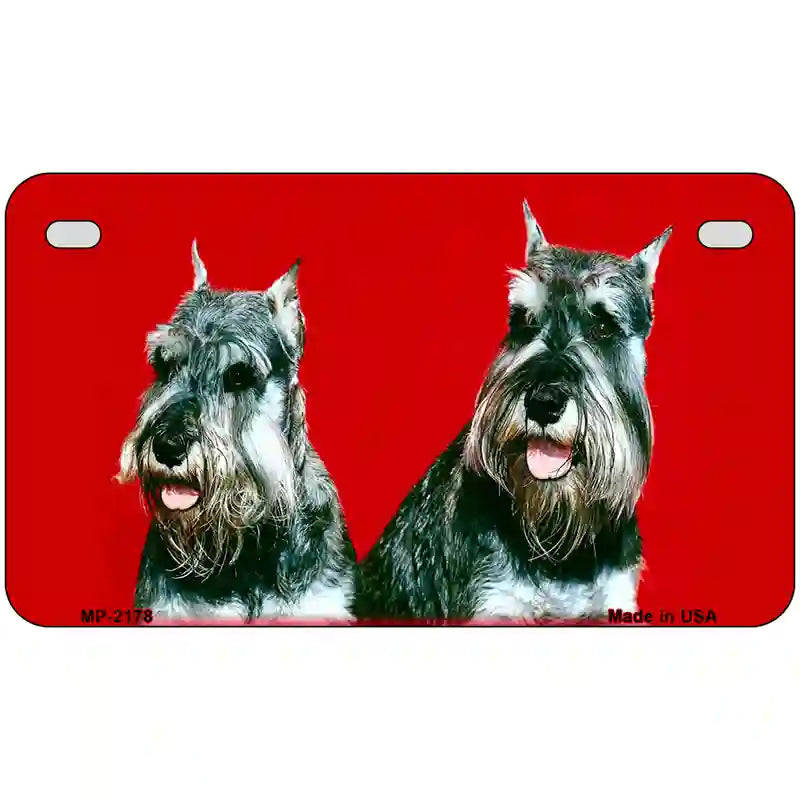 Schnauzer Dog Metal Novelty License Plate 7" x 4" (MP)