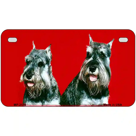 Schnauzer Dog Metal Novelty License Plate 7" x 4" (MP)