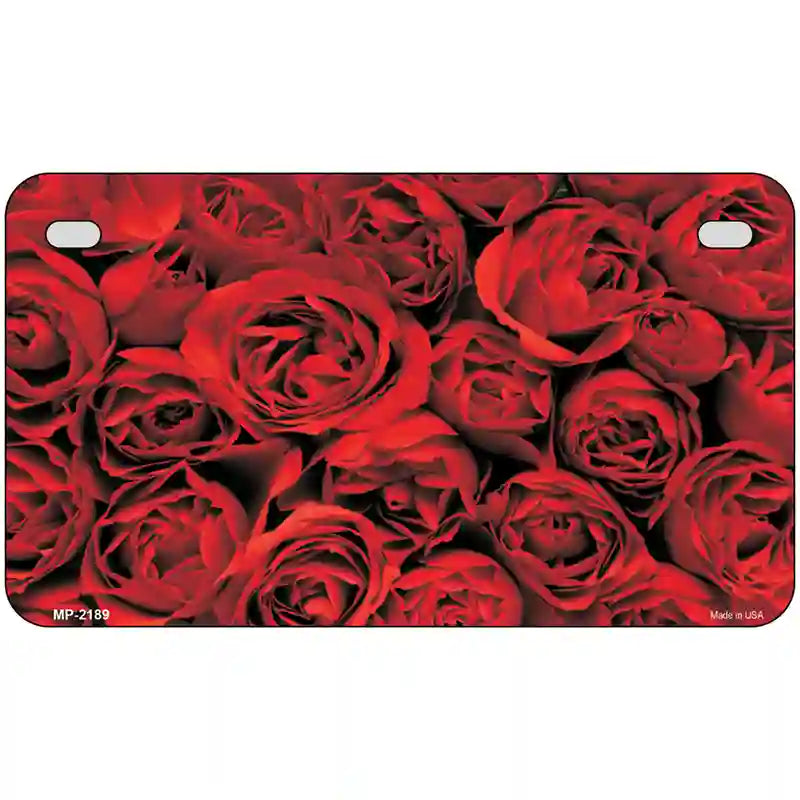 Red Roses Metal Novelty License Plate 7" x 4" (MP)