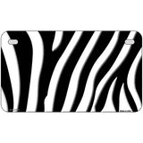 Black White Zebra Metal Novelty License Plate 7" x 4" (MP)