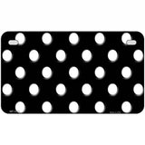 White Polka Dots Black Metal Novelty License Plate 7" x 4" (MP)