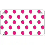 Hot Pink Polka Dots White Metal Novelty License Plate 7" x 4" (MP)