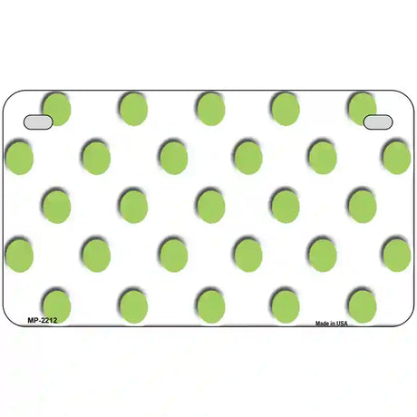 Lime Green Polka Dots White Metal Novelty License Plate 7" x 4" (MP)