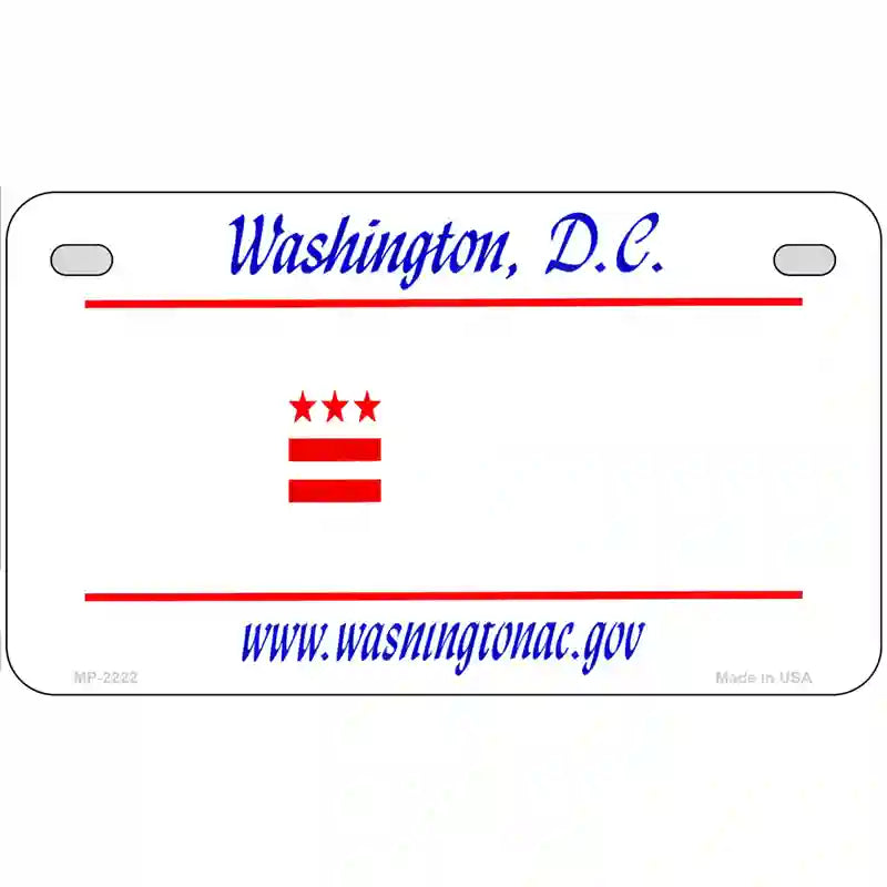 Washington DC State Novelty Blank Metal License Plate 7" x 4" (MP)