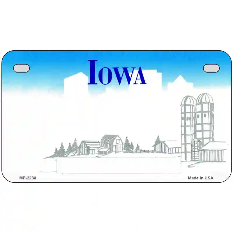 Iowa Novelty State Blank Metal License Plate 7" x 4" (MP)