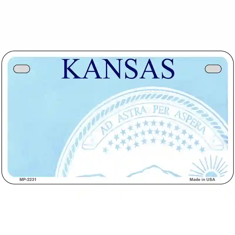 Kansas Novelty State Blank Metal License Plate 7" x 4" (MP)