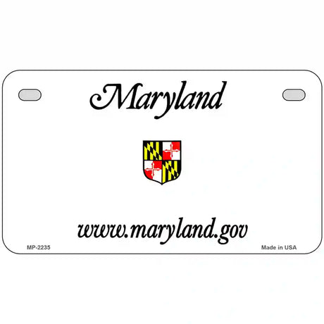 Maryland Novelty State Blank Metal License Plate 7" x 4" (MP)