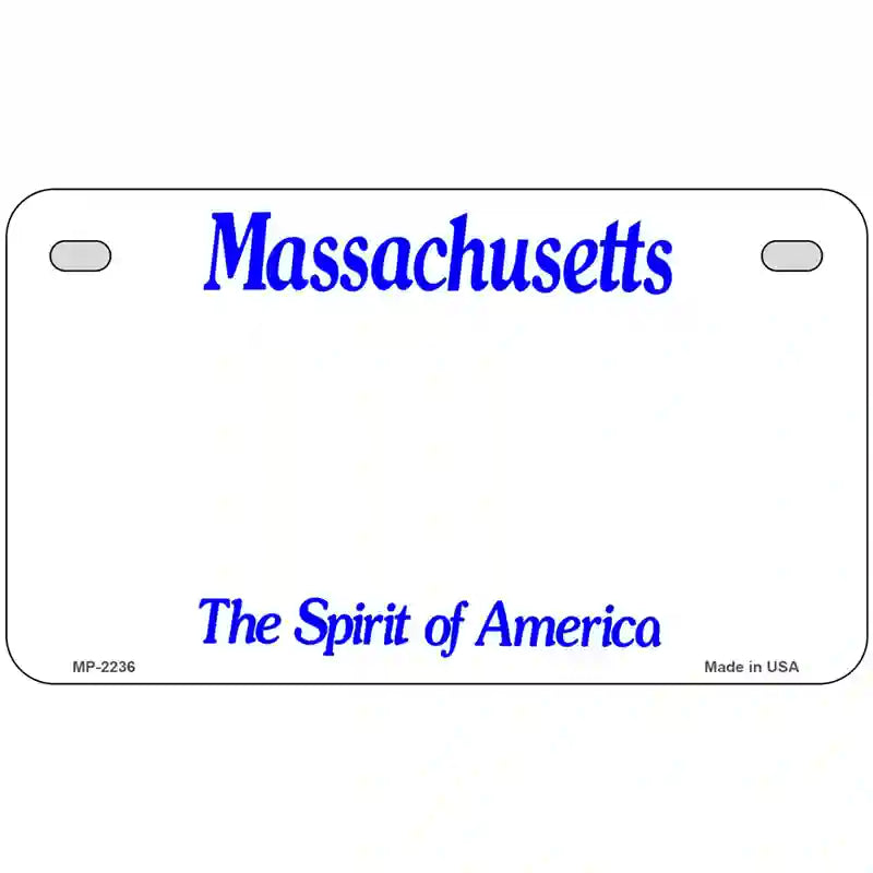 Massachusetts Novelty State Blank Metal License Plate 7" x 4" (MP)