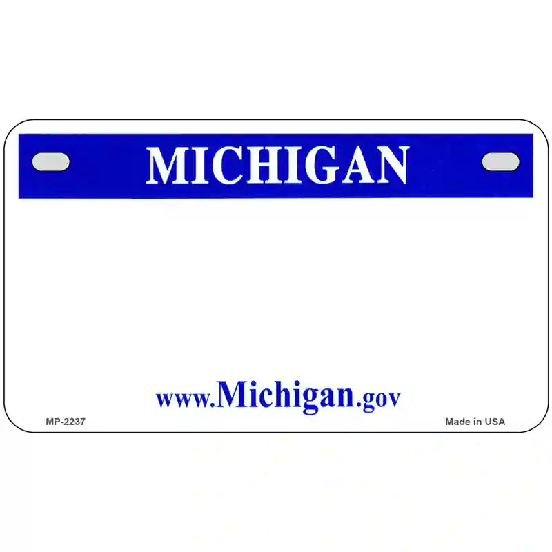 Michigan Blue Blank Novelty Metal License Plate 7" x 4" (MP)