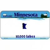 Minnesota Novelty State Blank Metal License Plate 7" x 4" (MP)