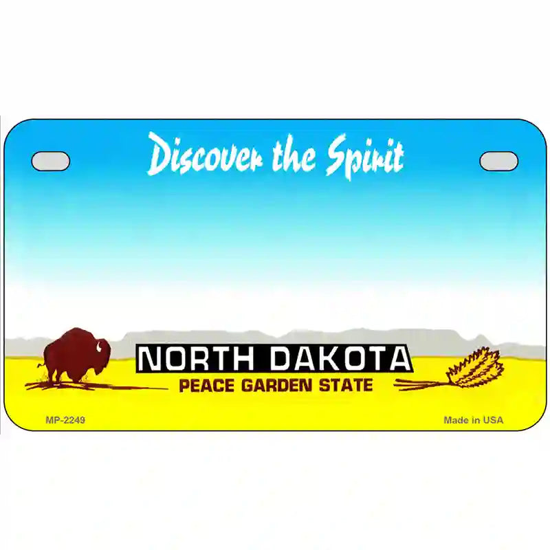 North Dakota Novelty State Blank Metal License Plate 7" x 4" (MP)