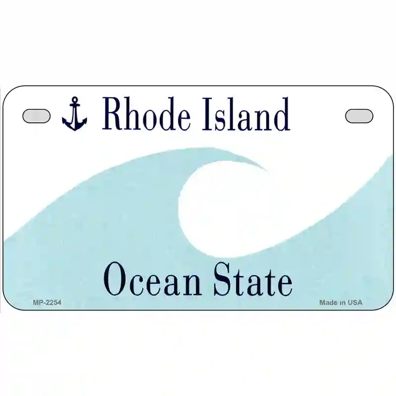 Rhode Island Novelty State Blank Metal License Plate 7" x 4" (MP)