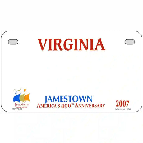 Virginia Novelty State Blank Metal License Plate 7" x 4" (MP)