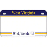 West Virginia Novelty State Blank Metal License Plate 7" x 4" (MP)