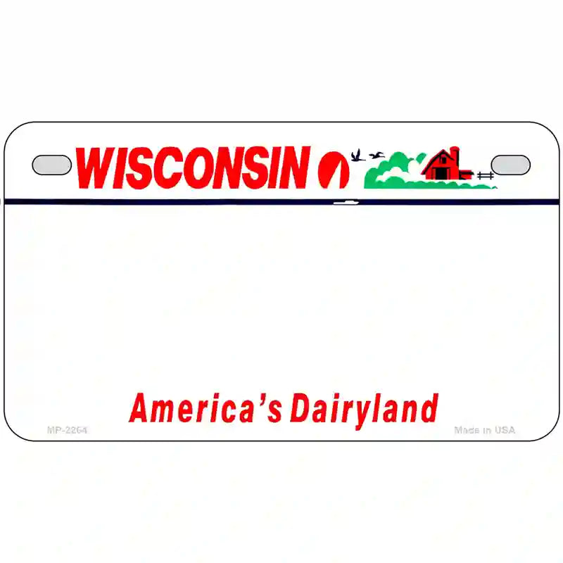 Wisconsin Novelty State Blank Metal License Plate 7" x 4" (MP)