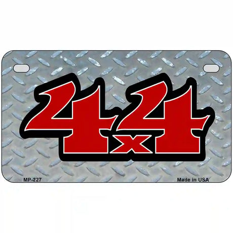 4 X 4 Diamond Metal Novelty License Plate 7" x 4" (MP)