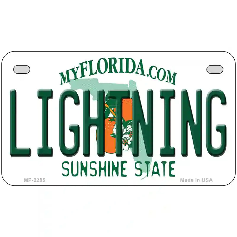 Lightning Florida Novelty State Metal License Plate 7" x 4" (MP)