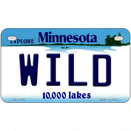 Wild Minnesota State Metal License Plate 7" x 4" (MP)