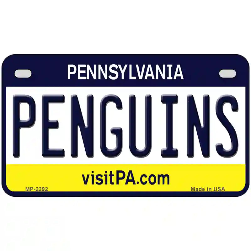 Penguins Pennsylvania Novelty State Metal License Plate 7" x 4" (MP)