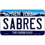 Sabres New York Novelty State Metal License Plate 7" x 4" (MP)