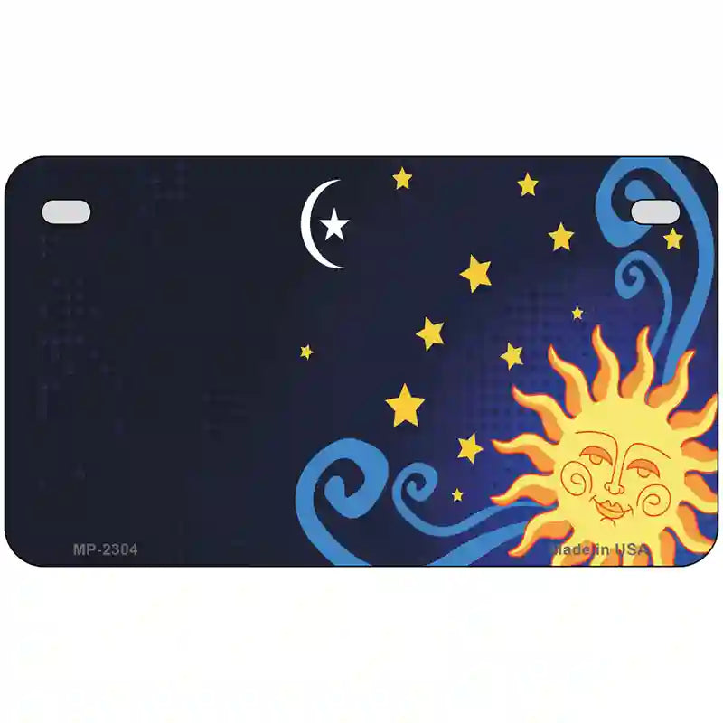 Celestial Sun Offset Metal Novelty License Plate 7" x 4" (MP)