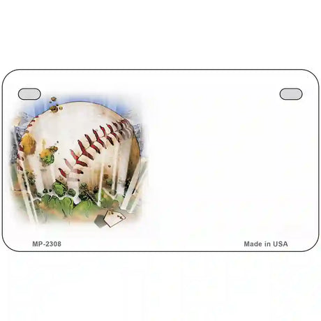 Baseball Offset Metal Novelty License Plate 7" x 4" (MP)