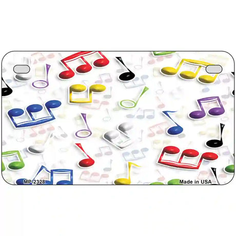 Musical Notes Multi-Color Metal Novelty License Plate 7" x 4" (MP)