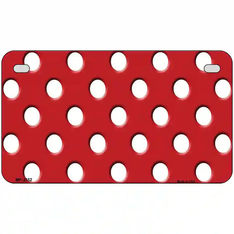 White Polka Dots Red Metal Novelty License Plate 7" x 4" (MP)