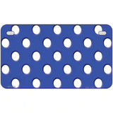 White Polka Dots Royal Blue Metal Novelty License Plate 7" x 4" (MP)