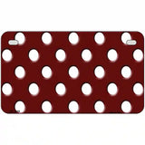 White Polka Dots Burgundy Metal Novelty License Plate 7" x 4" (MP)