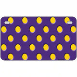 Yellow Polka Dots Purple Metal Novelty License Plate 7" x 4" (MP)